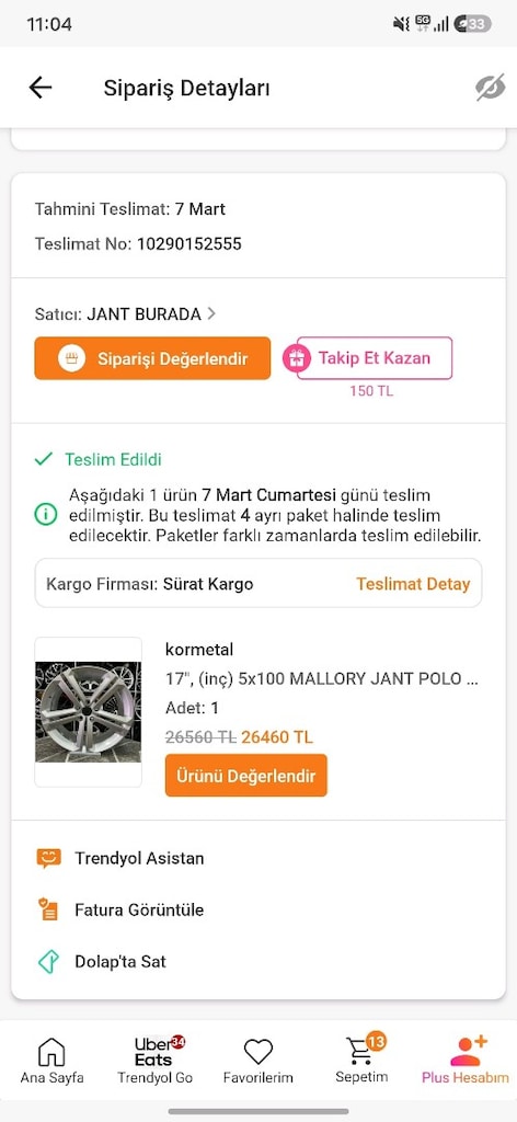 Kormetal Marka 17inç 5x100 Mallory Polo İbiza Uyumlu Sıfır Jant - 3