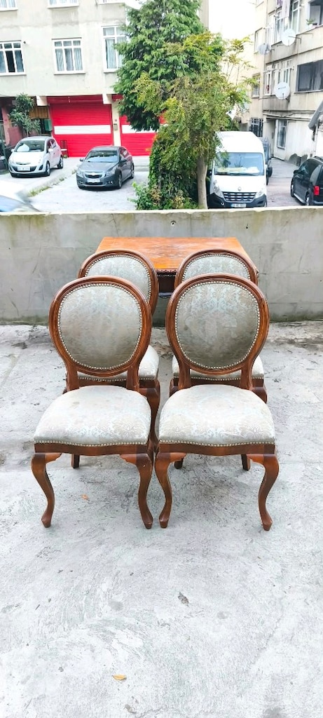 Antika Vintage Aslan Ayaklı Masa Sandalye - 14