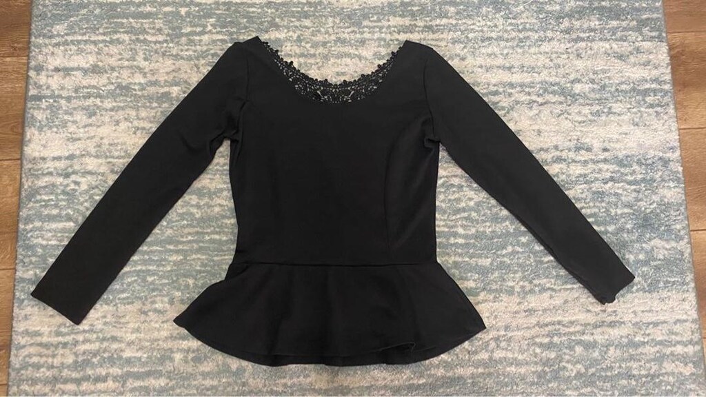 Noa&Noa Siyah Dantel Detaylı Peplum Bluz - 3