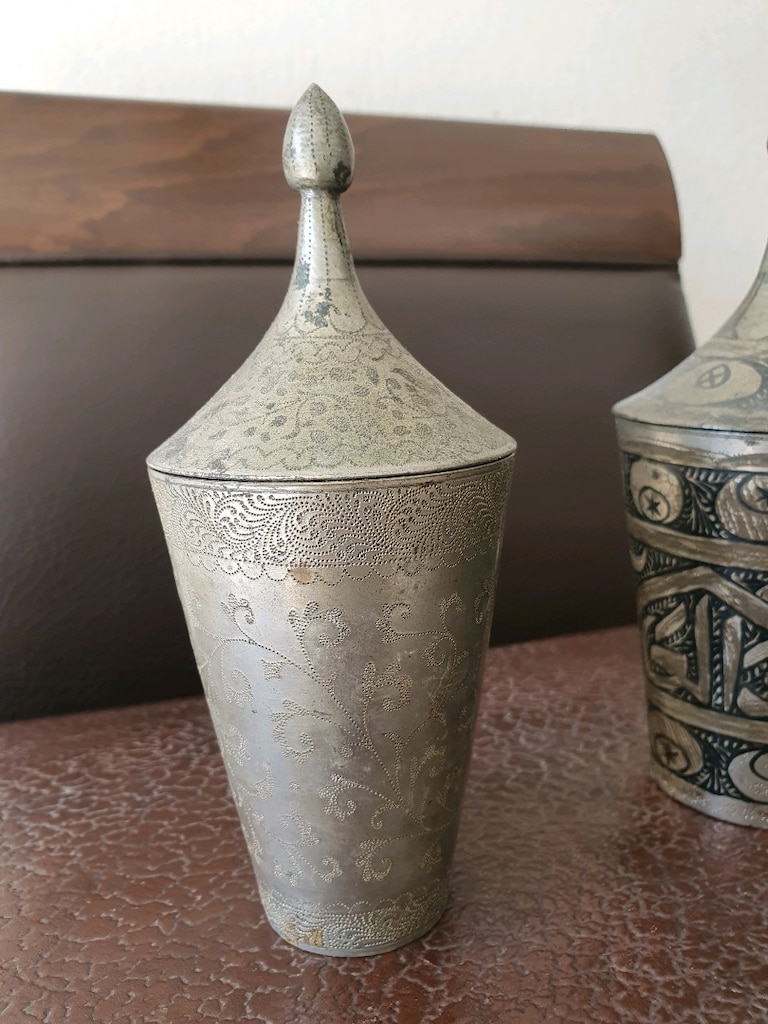 2 li kapaklı bardak antika - 3