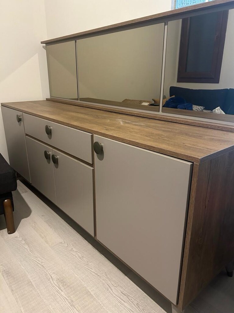 ENZA HOME-MARKA ÜÇLÜ SET-TV ÜNİTESİ/ AYNALI KONSOL/ ORTA SEHPA - 12