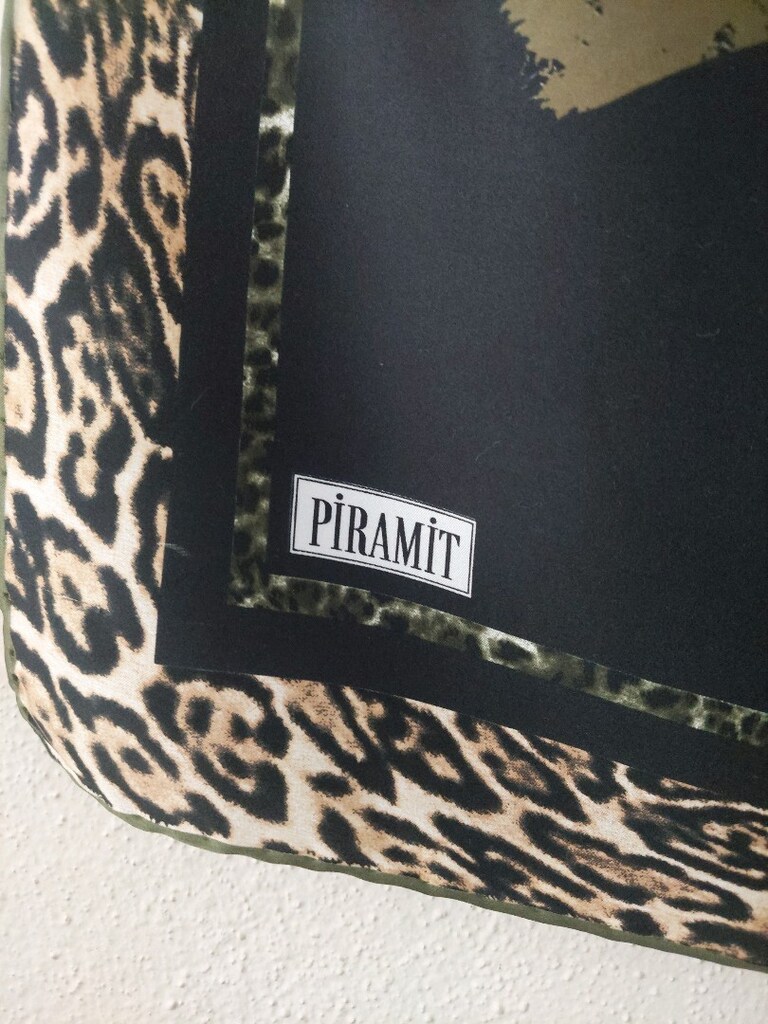 PİRAMİT leopar-elips desenli eşarp - 3