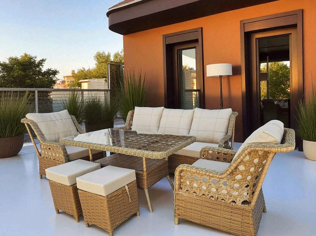 teras mobilyası, bahçe balkon mobilyasi, rattan koltuk takımı - 7