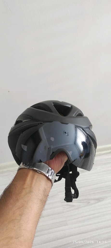 Sıfır decathlon van rysel vizör gözlüklü bisiklet kaskı - 5