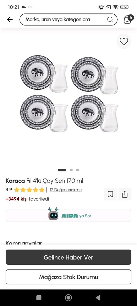 Karaca çay bardağı takımı - 2