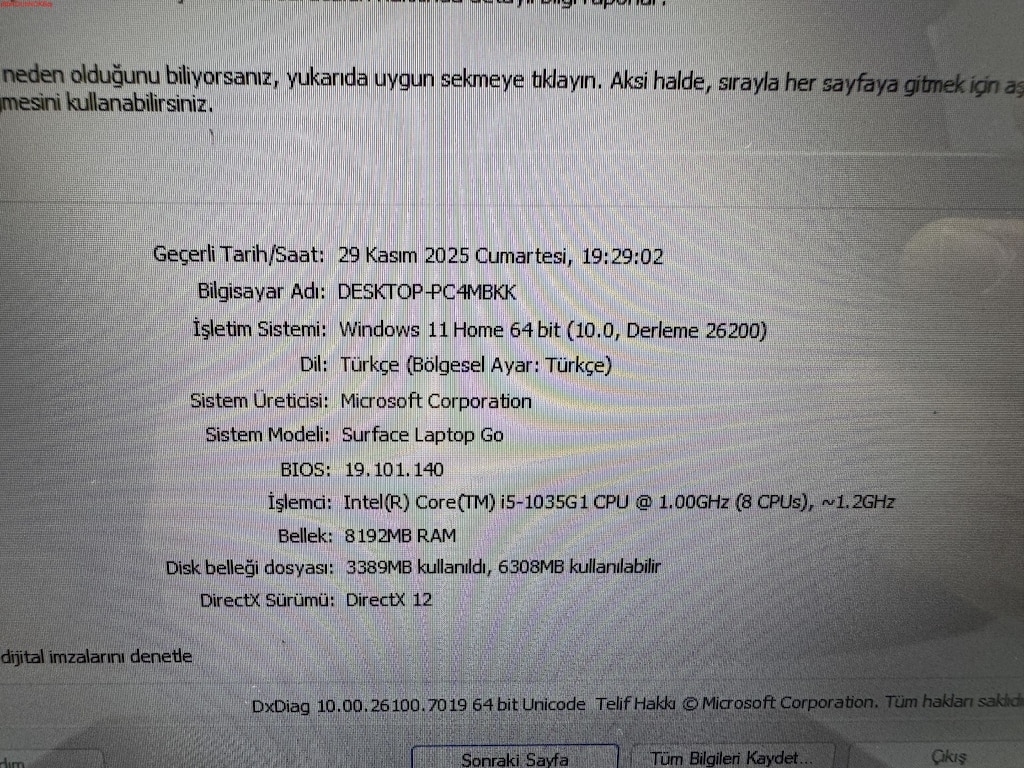 SURFACE İ5 10. NESİL 8 GB RAM 128 NVME DOKUNMATİK + KALEM - 8