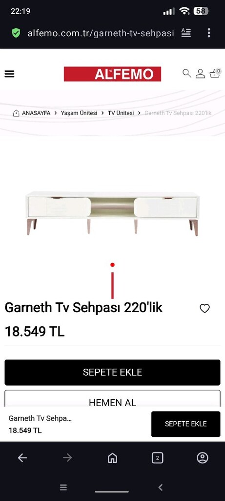 Alfemo Garneth TV Ünitesi MDF - 2