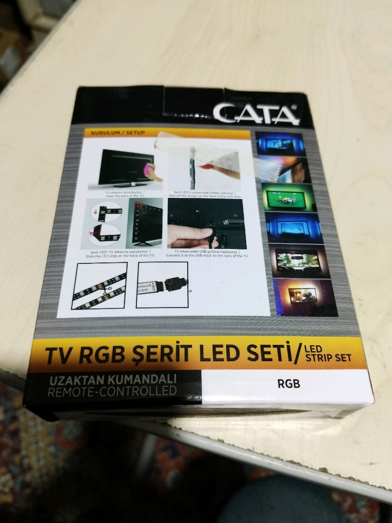 YENİ KUTUSUNDA CATA 3 METRE KUMANDALI RGB ŞERİT LED SETİ - 2