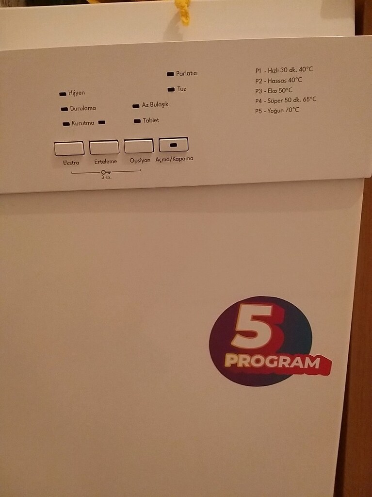 Regal BM 521 Bulaşık Makinesi E Enerji 5 Programlı 13 Kişilik - 5