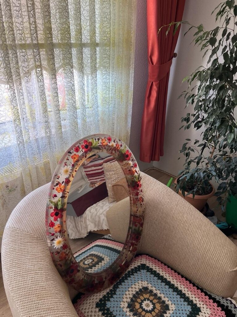 çiçekli tuvalet aynası - 3