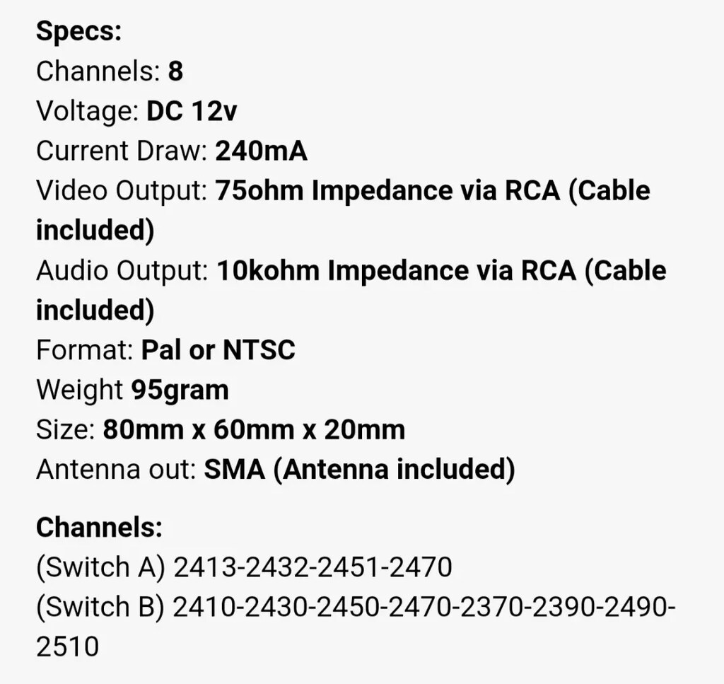 LawMate RX-2460 2.4GHz 8Ch Wireless A/V Receiver - 14