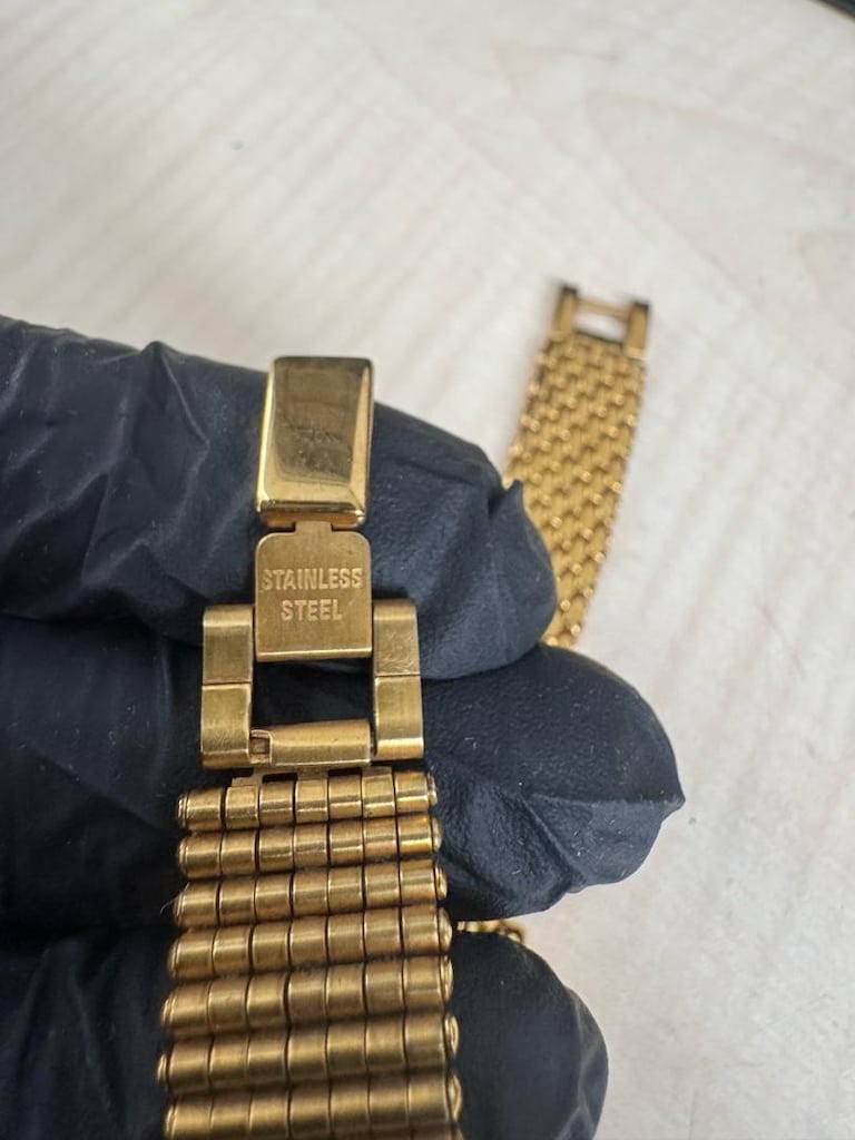 22K Altın Kaplama İsviçre Vintage Kadın Saati - 6