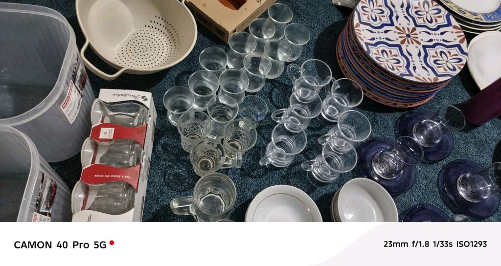 porselen tabak cam tabak küp çay bardağı 200 parça - 11