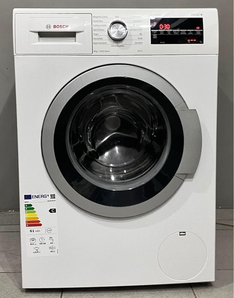 BOSCH 9 KG SERİE 6 MODEL 1200 DEVİRLİ ÇAMAŞIR MAKİNESİ HEMEN TESLİM - 4