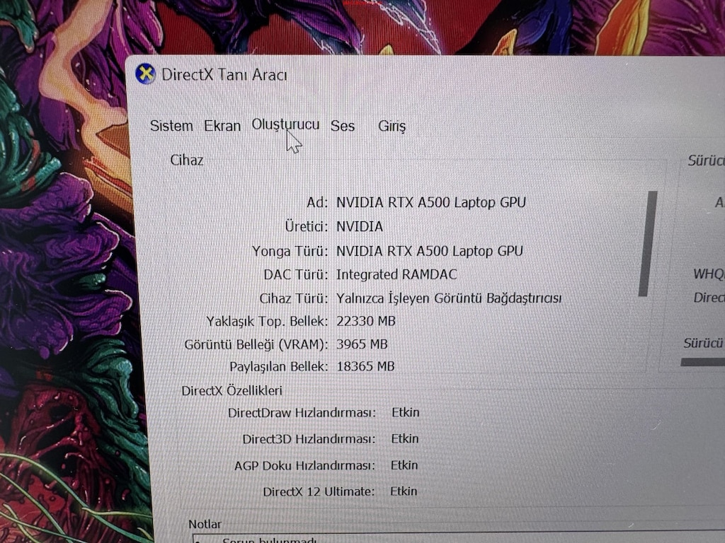 HP ZBOOK ULTRA 7 İŞLEMCİ 32 GB RAM 1 TB M2SSD RTX A500 - 8