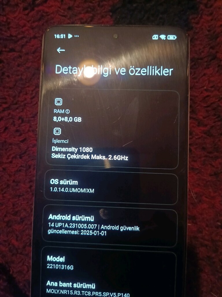 redmi note 12pro 5G YD 8+8/256 - 5
