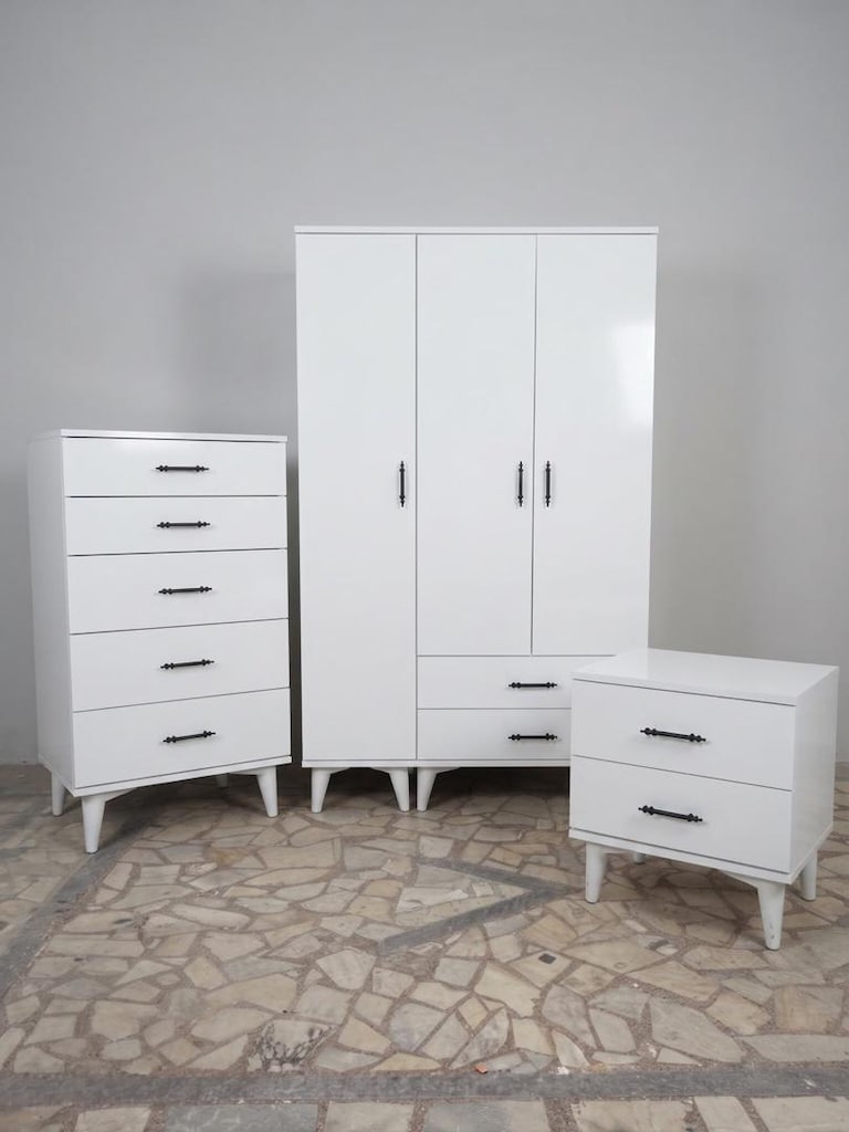 3 LÜ SET ŞOK FİYATA BEYAZ VE CEVİZ RENK - 2