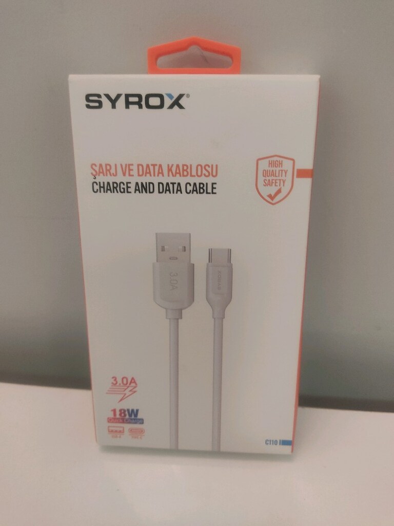 SYROX 3.0 18W Süper Hızlı Şarj Kablosu Type-CUSB~Type-C Orjinal - 4