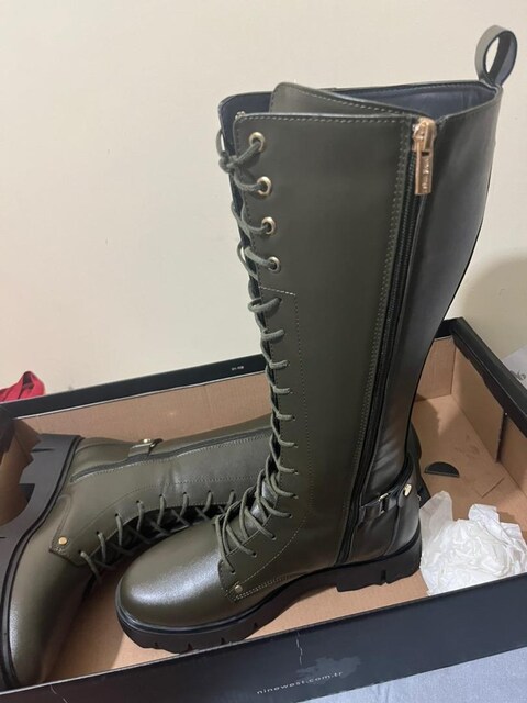 Nine west koyu yeşil çizme