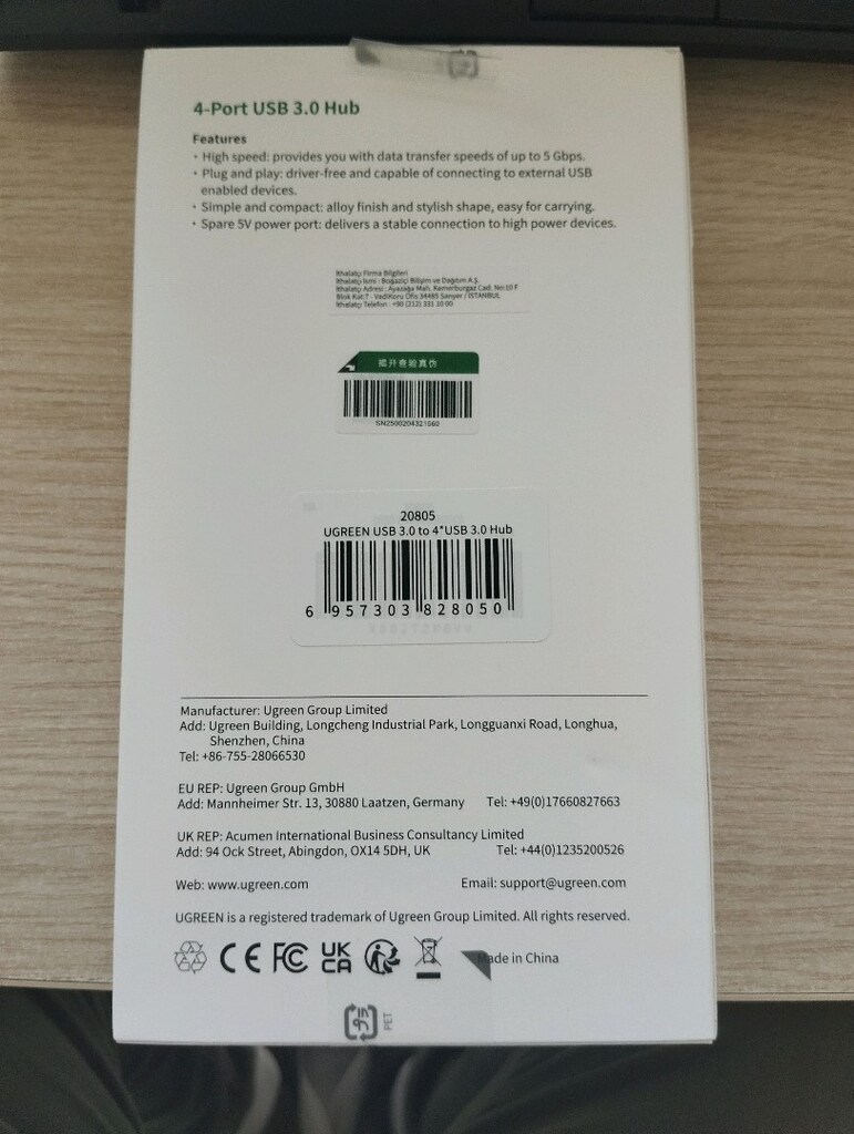 Ugreen 4Portlu ve Type C(şarj) HUB - 2