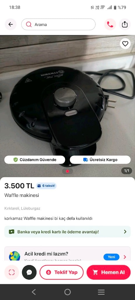 Korkmaz Waffle Makinesi A 319-05 - 2