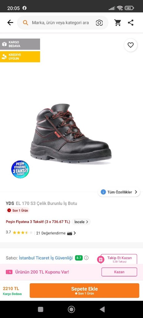 YDS Deri bot (sıfır) - 2