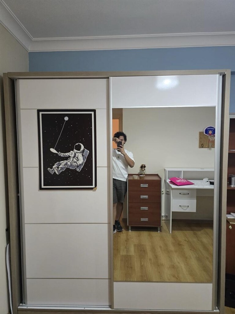 Aynalı Sürgülü Gardırop - Yeni Gibi Çok Temiz - 6