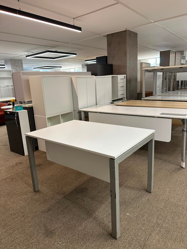 KLAS OFİS ÜSKÜDAR 120x80 BEYAZ PERDELİ ÇALIŞMA MASASI İKİNCİ EL - 3