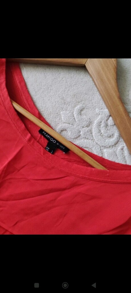 MANGO Oversize harika kırmızı saten bluz Violetta M L - 2