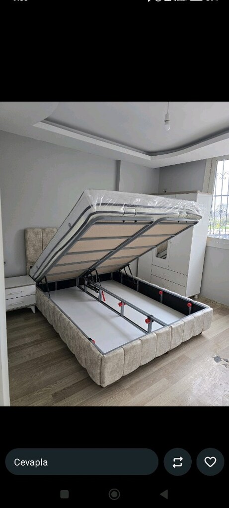 160/200 cm'lik baza Başlık yatak takım sandıklı baza - 4