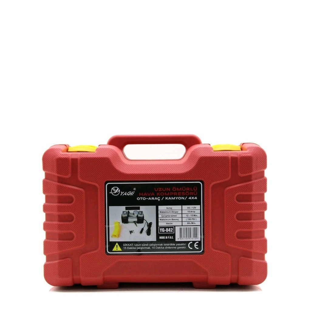 Yage Yg-842 ( Çift Silindir ) (oto & Araç) Hava Kompresörü (dc/12v & 1 - 3