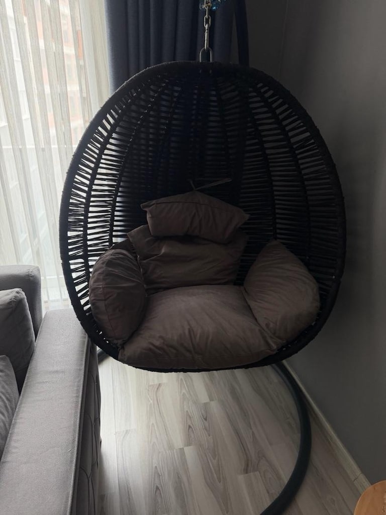 lüks tek kişilik balkon/ bahçe salıncağı - 2