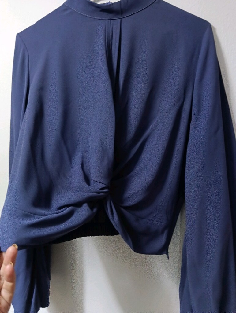 fransız tafta salaşkollu kısa bluz. m bed. kısa modeldir. yepyeni - 12