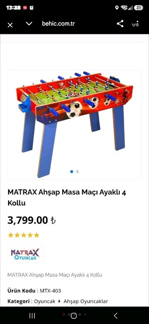 11+11=22 oyunculu büyük boy langırt , iki kulundan hasar var tamirat b