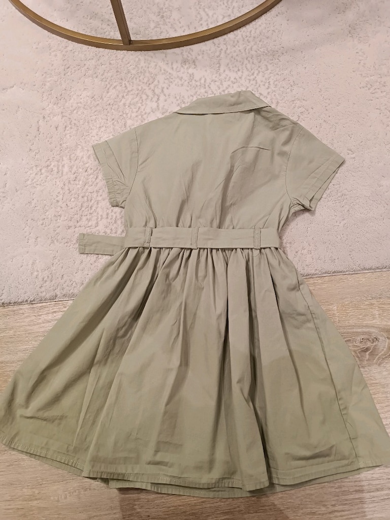 haki renkli kız çocuğu elbise - 3