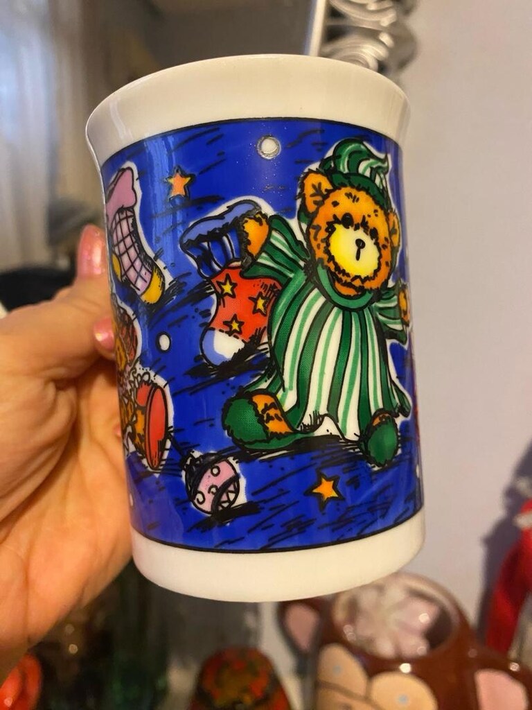 Vintage Teddy Bear Temalı Porselen Kupa Bardak - 13
