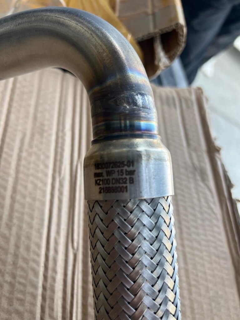 Paslanmaz Örgülü DN32 Metal Hortum Boru Grubu + İşlenmiş YEDEK PARÇA - 9