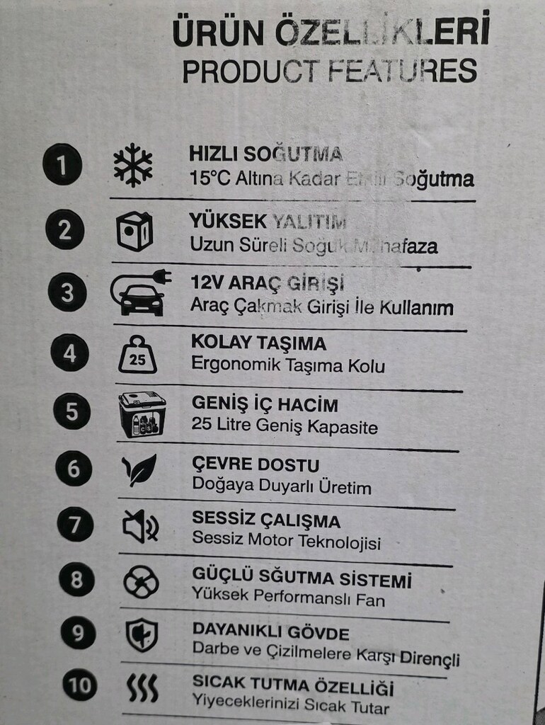 Kale Termos 25 LT 12V Araç İçi Soğutucu Termos. Sıfır. - 12