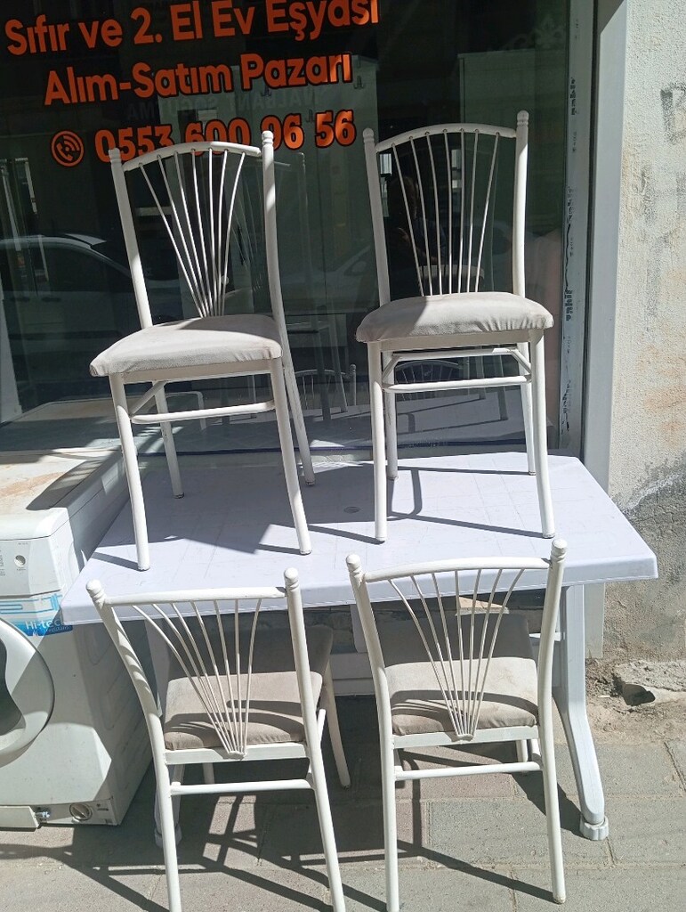 balkon için plastik masa 4 adet sandalye - 2