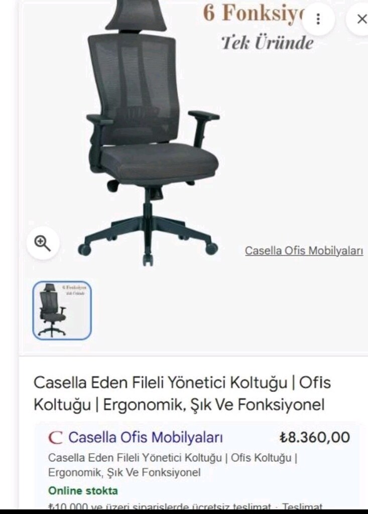 Çalışma / Oyuncu / Müdür / Yönetici /Bilgisayar Koltuğu Sıfır 6 - 2