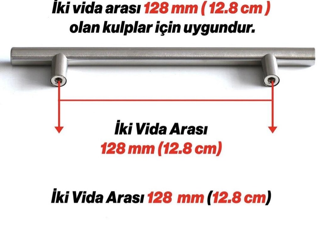 (22)Adet. 128 cm çelik Dolap kulpu - 3