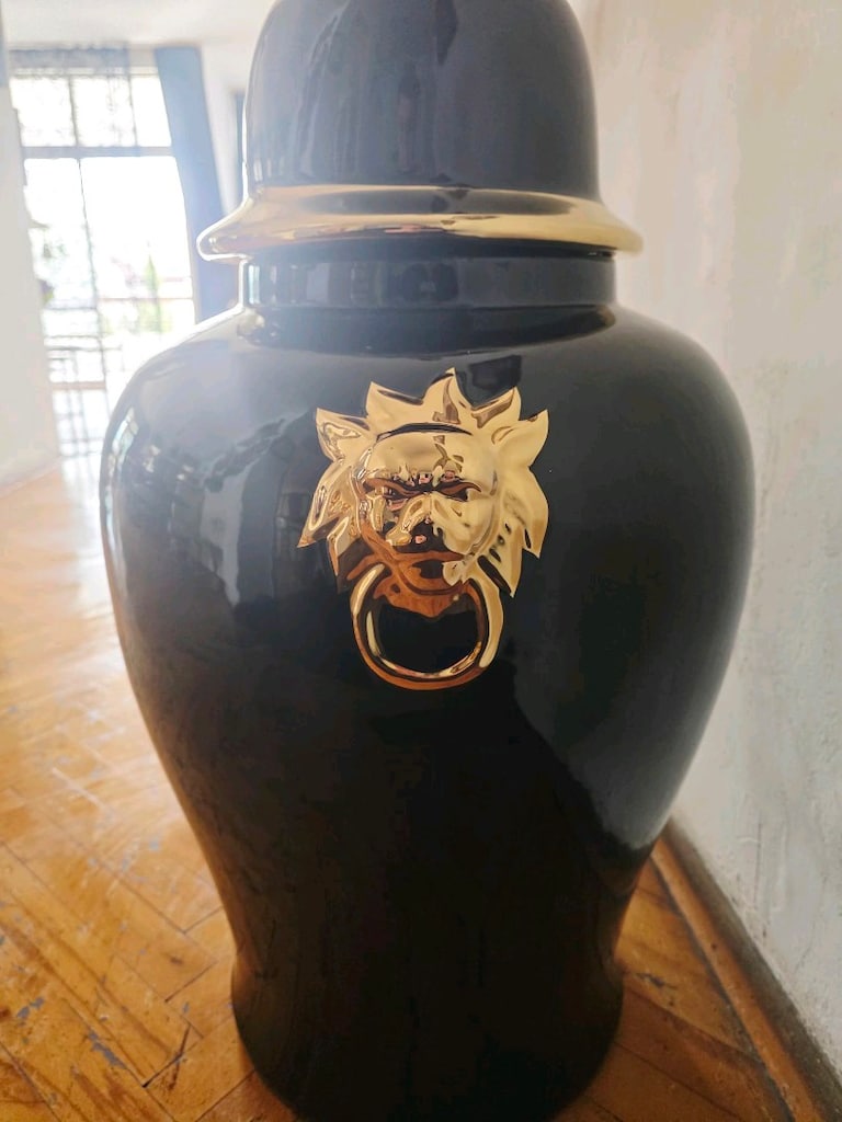 90 cm Uzakdoğu İmparatorluk Foo Dog Porselen Küp Vazo - 2