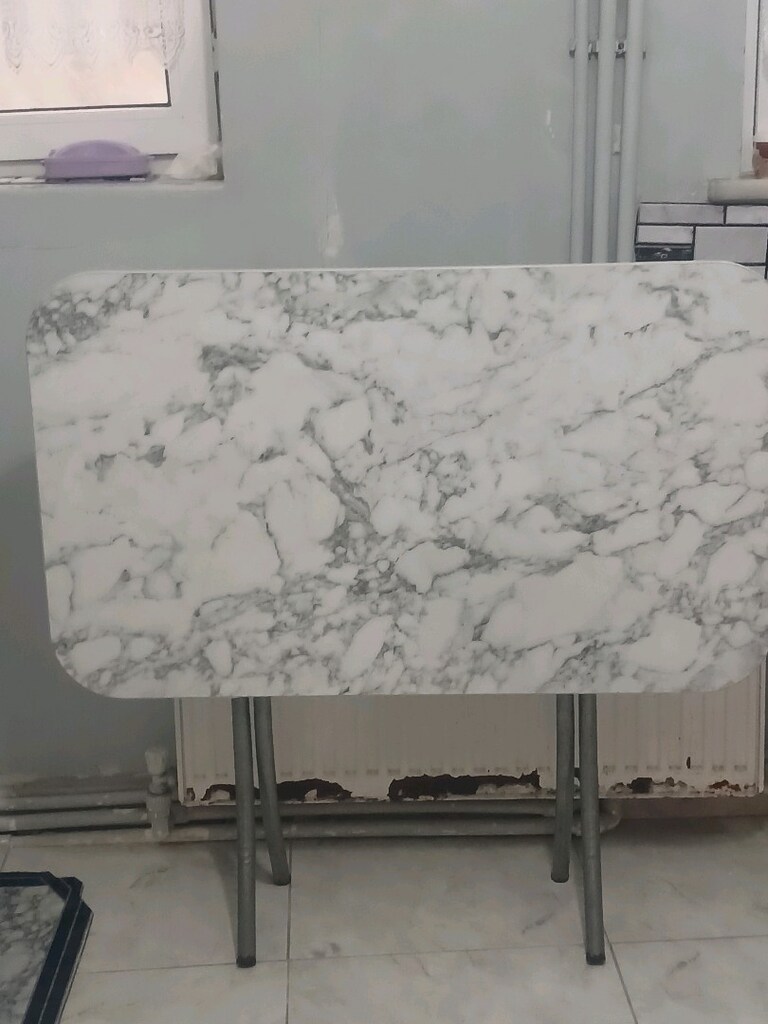 Mermer desenli katlanılır masa - 2