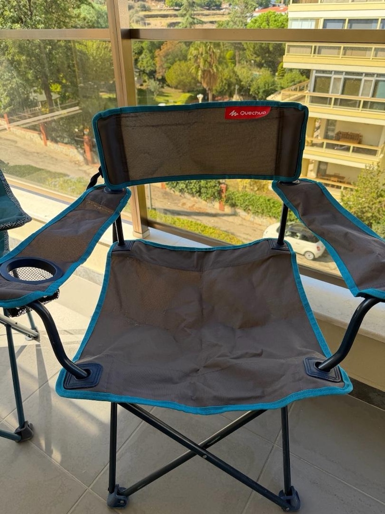 TEMİZ & SAĞLAM: 2 Adet Katlanabilir Kamp Sandalyesi (Bardaklıklı) - 2