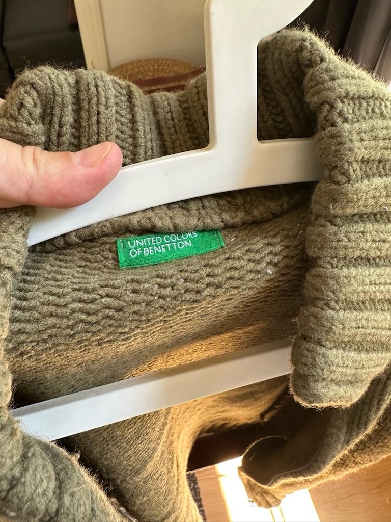 BENETTON YÜN YEŞİL HIRKA (MEDIUM) - 3