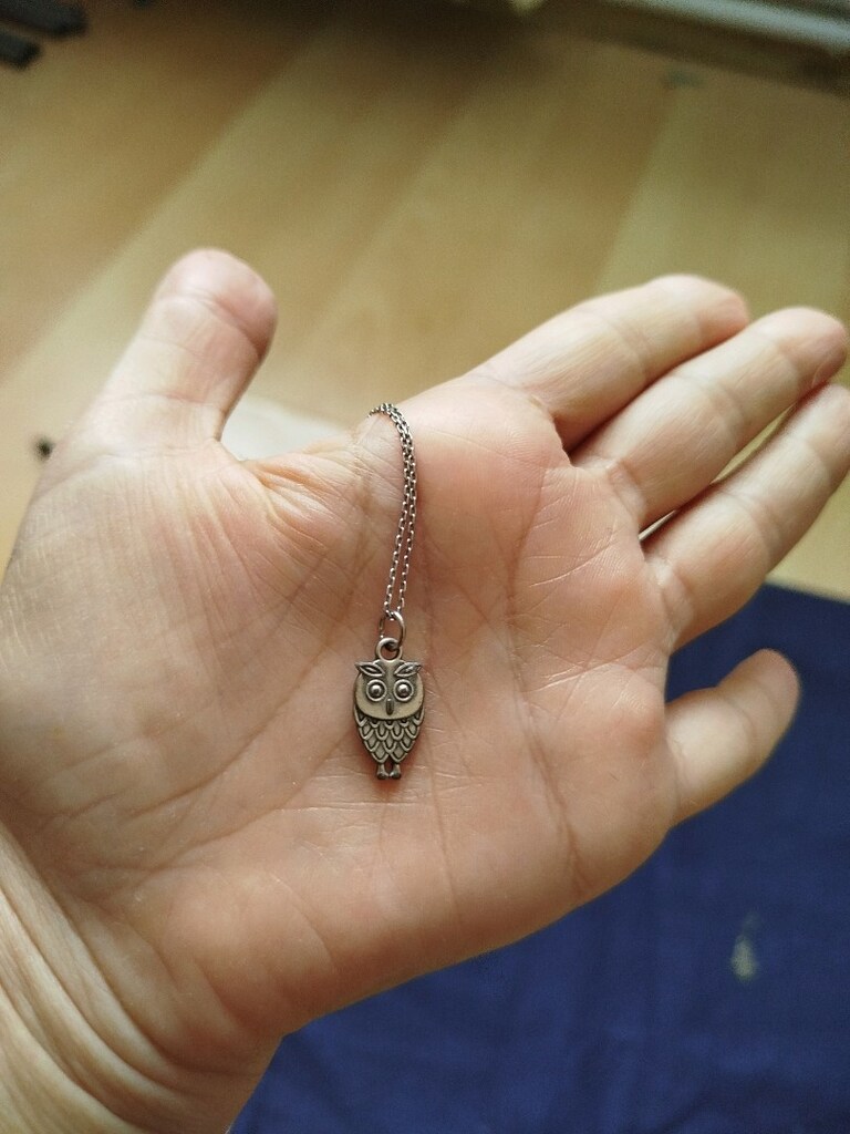 Gümüş baykuş kolye 50.5 cm ve küpe 1 adet - 8