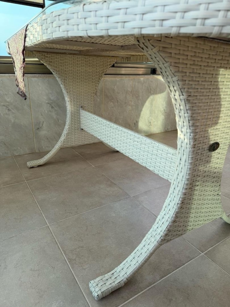 Çok Temiz Balkon / Bahçe Takımı (Rattan Örgü Cam Masalı Set) - 5