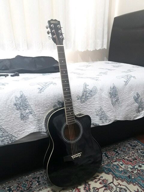 Midex GRX-39BK Kesik Kasa Siyah Akustik Gitar 4/4 Yetişkin Boy