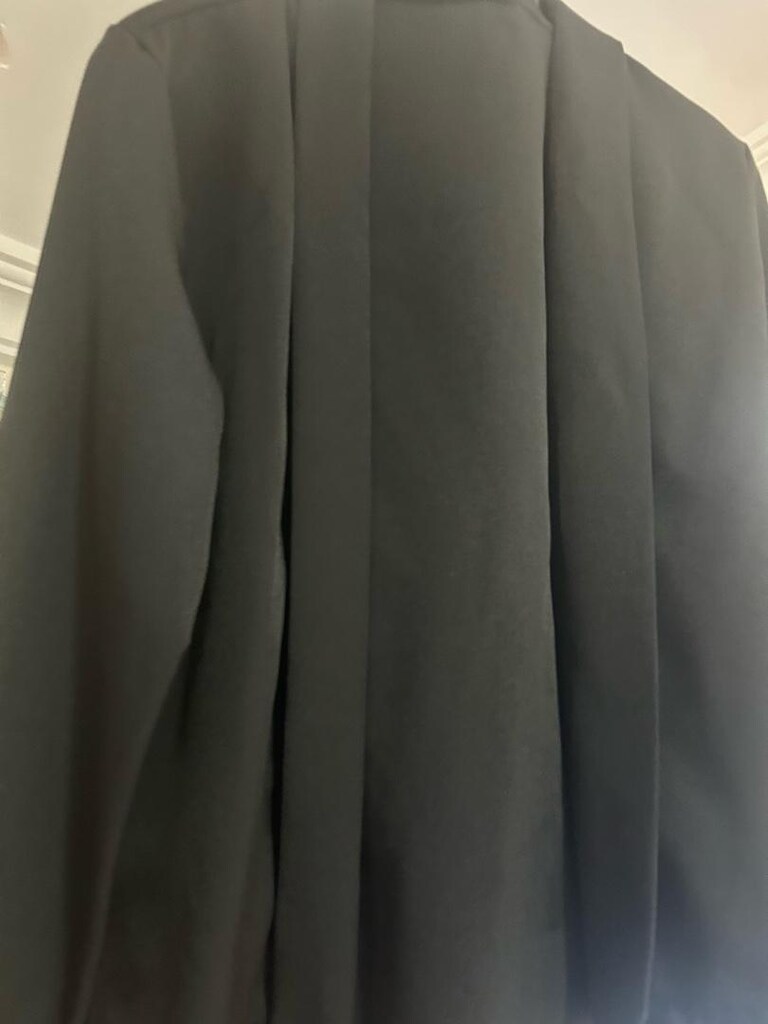 Siyah Uzun Kollu Minimal Blazer - 8
