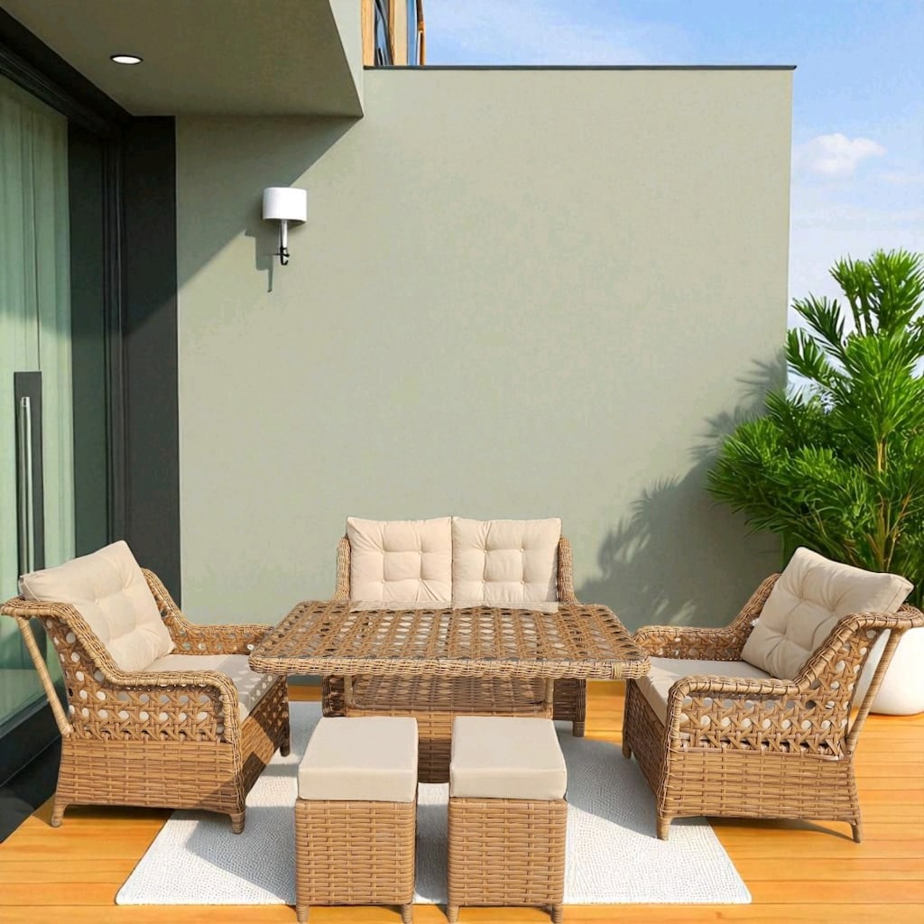 rattan koltuk takımı, bahçe balkon mobilyasi, rattan - 11